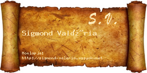 Sigmond Valéria névjegykártya