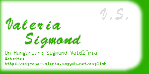 valeria sigmond business card